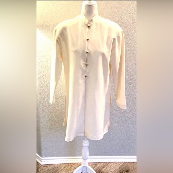 1960'sHandmade ModCoat w/gold buttons & 19th century inspired straight collars-L - Picture 1 of 7